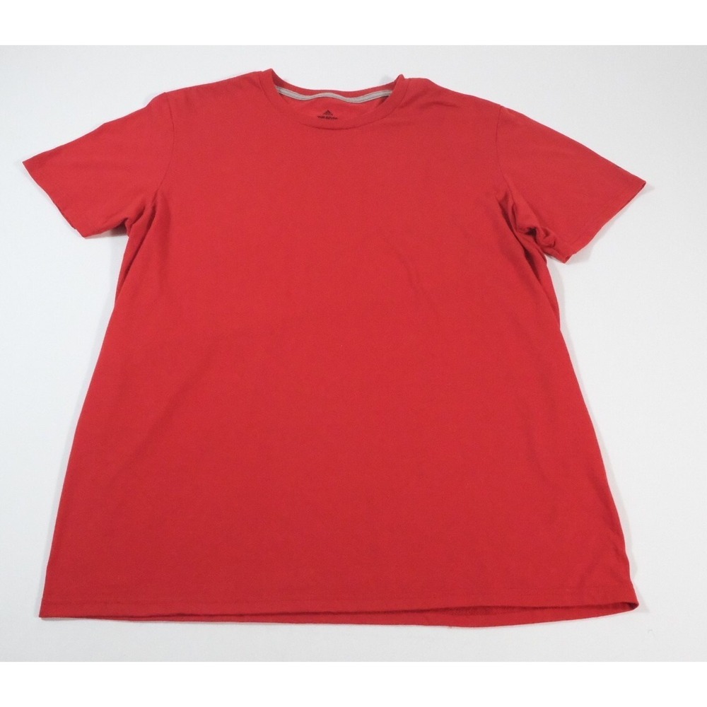 Adidas Shirt Mens Large Red The Go-To Performance Tee Short Sleeve Climalite